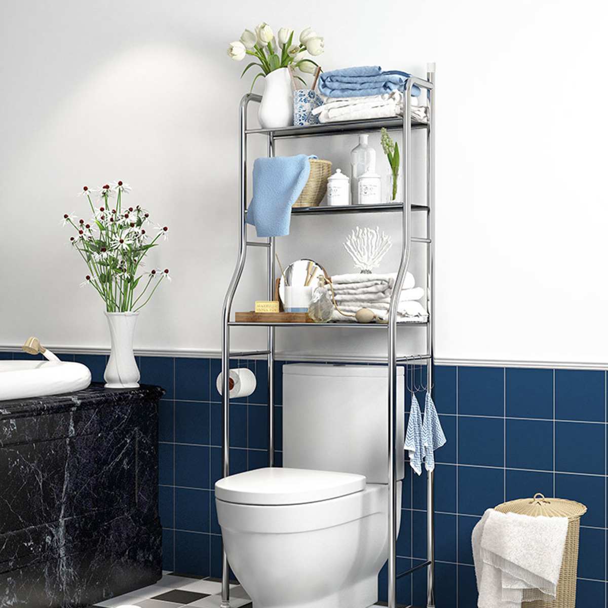 bathroom organizers steel