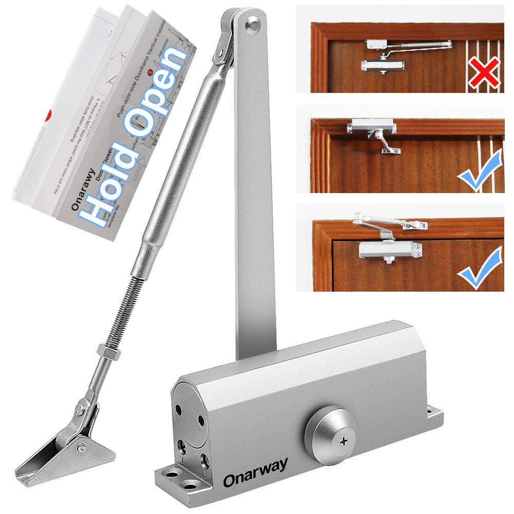 Onarway Automatic Door Closer Hold Open Size 3 Spring Hydraulic Door  Closure Aluminum Alloy Body, for Residential and Commercial Use, for  45~60kg Door, Not Applies Parallel Installation - - Amazon.com