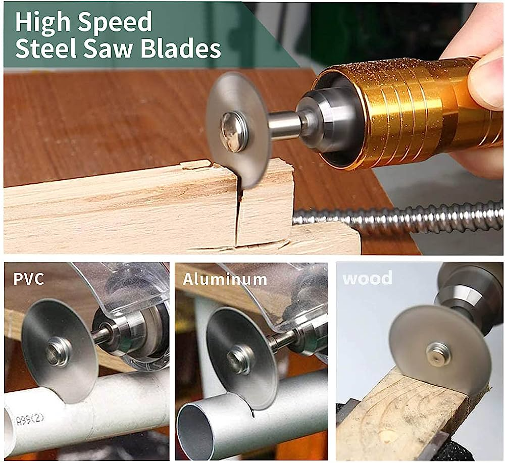 Cutting Discs Set, Circular Saw Blade Cutting Wheels for Rotary Tools, HSS  Cutting Discs with 1/8 Inch Shank for Wood/Stone/Metal/Plastic : Amazon.de:  DIY & Tools